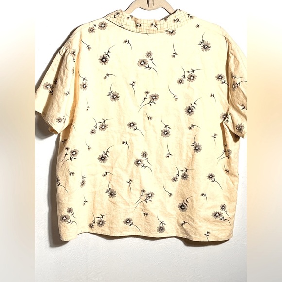 Sag Harbor Yellow & Grey Vintage Floral Linen Cotton Dress and Top 14 - Picture 12 of 16